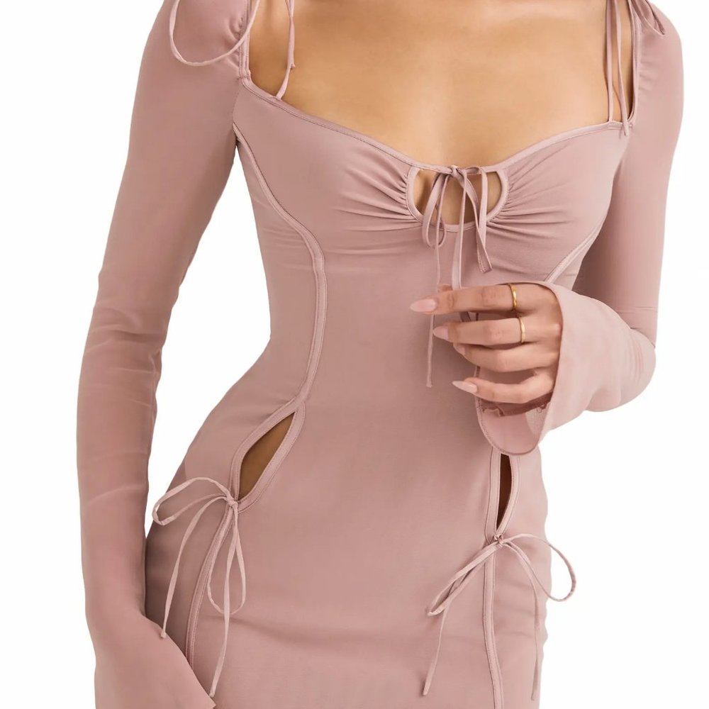 NWT House of CB Ophelia Georgette Cutout Midi Dress